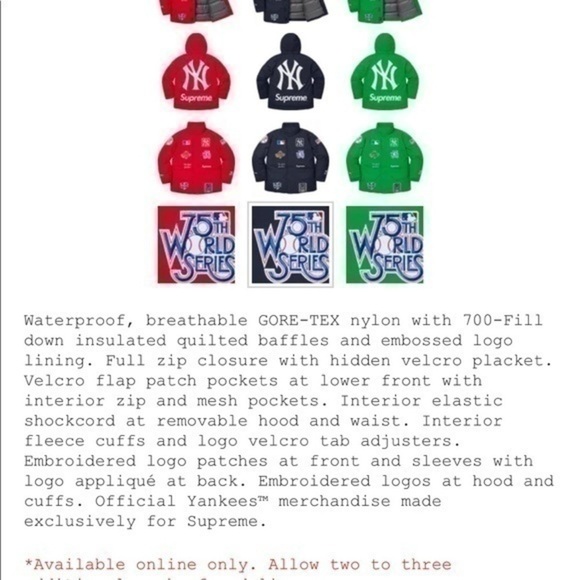 ON HOLD CHECK OUT MY STORE - Supreme ®/ New York Yankees ™  GORE-TEX 700 Jacket - Picture 8 of 9